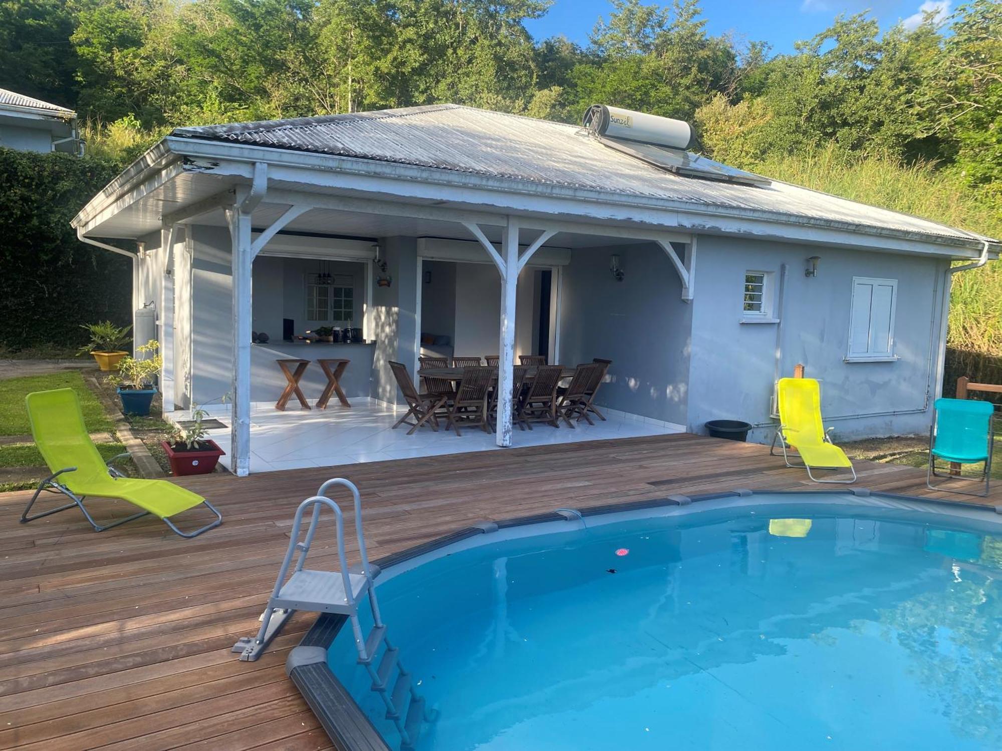Les Terrasses De Maelle - Jolie Villa F4 Vue Mer Riviere-Salee Exteriör bild